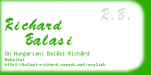 richard balasi business card