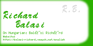 richard balasi business card